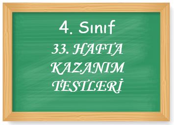 4. Sınıf 33. Hafta Kazanım Testleri